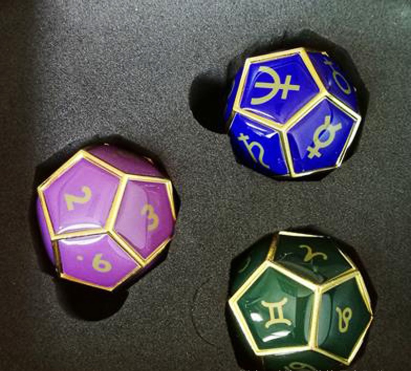 12面星座金属骰子塔罗道具多面骰