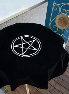 塔罗牌大桌布太阳 五芒星 三女神天鹅绒大尺寸加厚绒布桌游配件