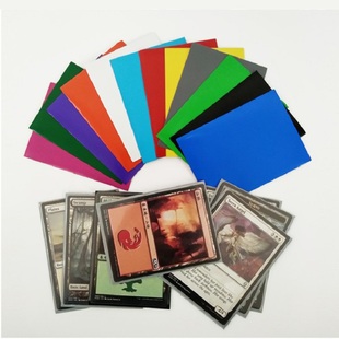 66x91mm万智牌卡套MTG三国杀宝可梦桌游卡片彩色磨砂牌套配件