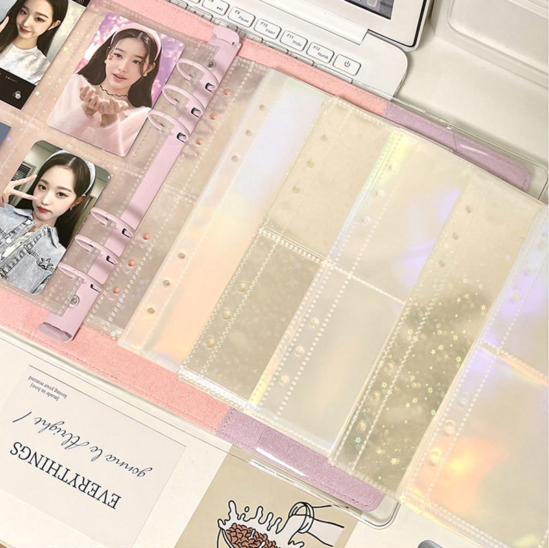A5 레인보우 레이저 스타 카드 페이지 구카 포토 앨범 내부 페이지 아이돌 앨범 포토 카드 엽서 수납 앨범 루스 리프
