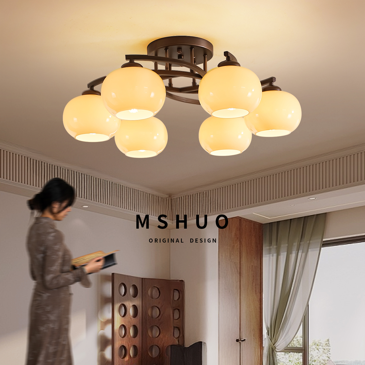 南洋风高级感设计师款客厅吸顶灯