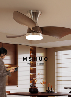 餐厅风扇灯中古风复古静音大风力客厅卧室吊扇灯美式包豪斯灯具