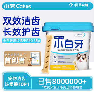 小壳小白牙pro洁齿冻干猫零食磨牙棒幼猫鸡肉味猫口腔清洁洁牙棒