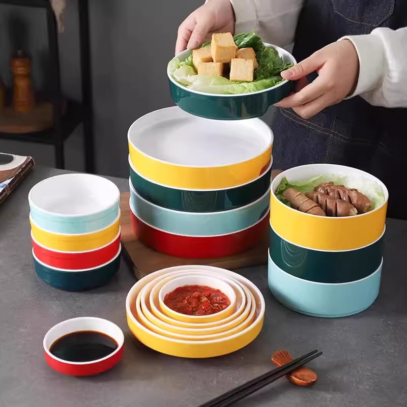 密胺餐具商用圆形盘子酒店饭店配菜盘凉菜盘子自助餐盘沙拉盘