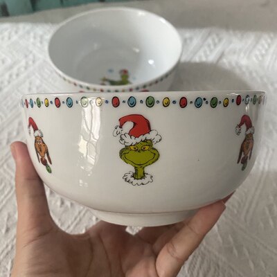 ZRIKE BRANDS陶瓷面碗卡通图案汤碗家用6寸碗大容量拌面碗简约