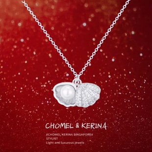 天然贝壳珍珠项链女轻奢小众高级感锁骨链纯银百搭送闺蜜生日礼物