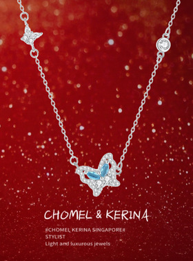 少女的蝴蝶梦—「冰蓝蝴蝶」项链