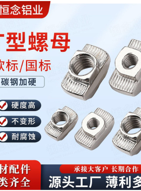 铝型材通用欧标T形螺母20/30/40/45高强度船型螺帽防松国标螺母块