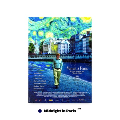 午夜巴黎电影海报房间布置墙贴