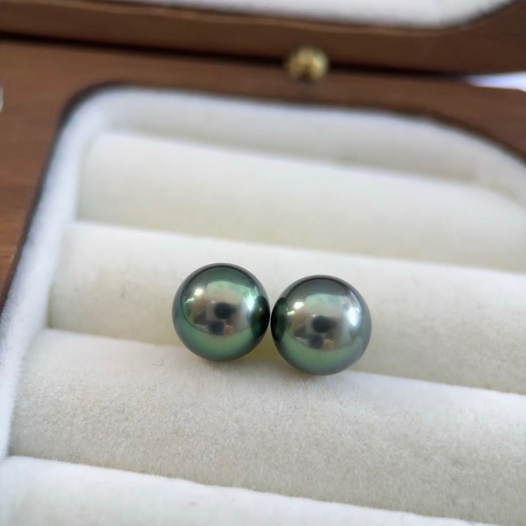 大溪地黑珍珠海水珍珠天然珍珠黑色珍珠散珠裸珠孔雀绿铂金灰定制