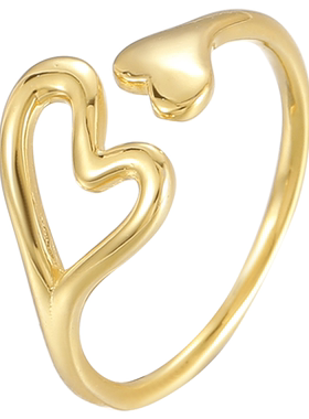 【S925银】镂空爱心戒指