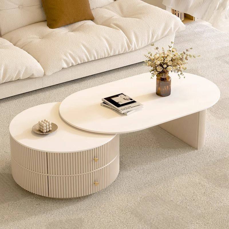 奶油风极简岩板茶几客厅家用2023新款可伸缩轻奢高级感茶几小户型,住宅家具,茶几,淘宝优惠券,粉丝福利购,淘宝优惠卷