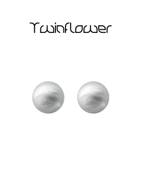 TwinFlower极简通勤哑光拉丝球球耳钉气质高级感耳饰简约精致配饰