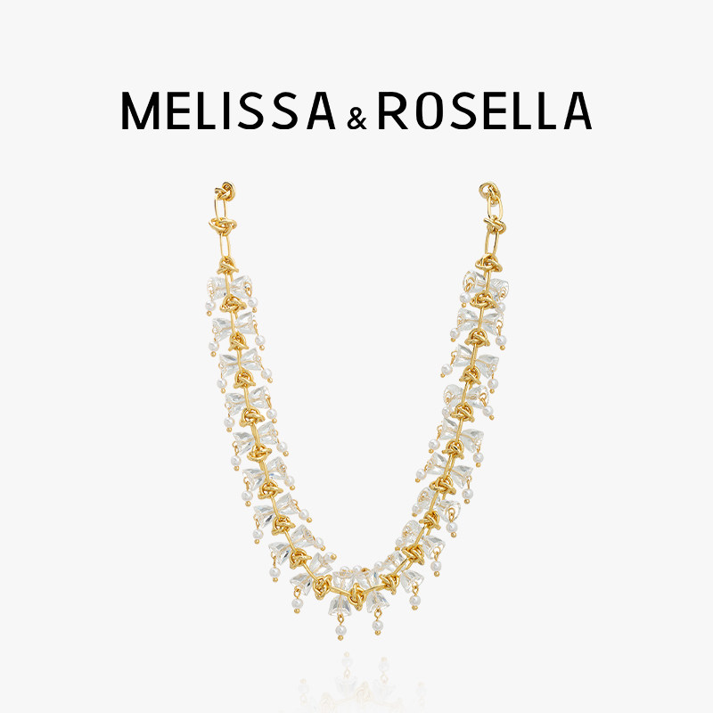 MELISSA&ROSELLA张碧晨同款法式宫廷风水晶项链铃兰花锁骨链小众