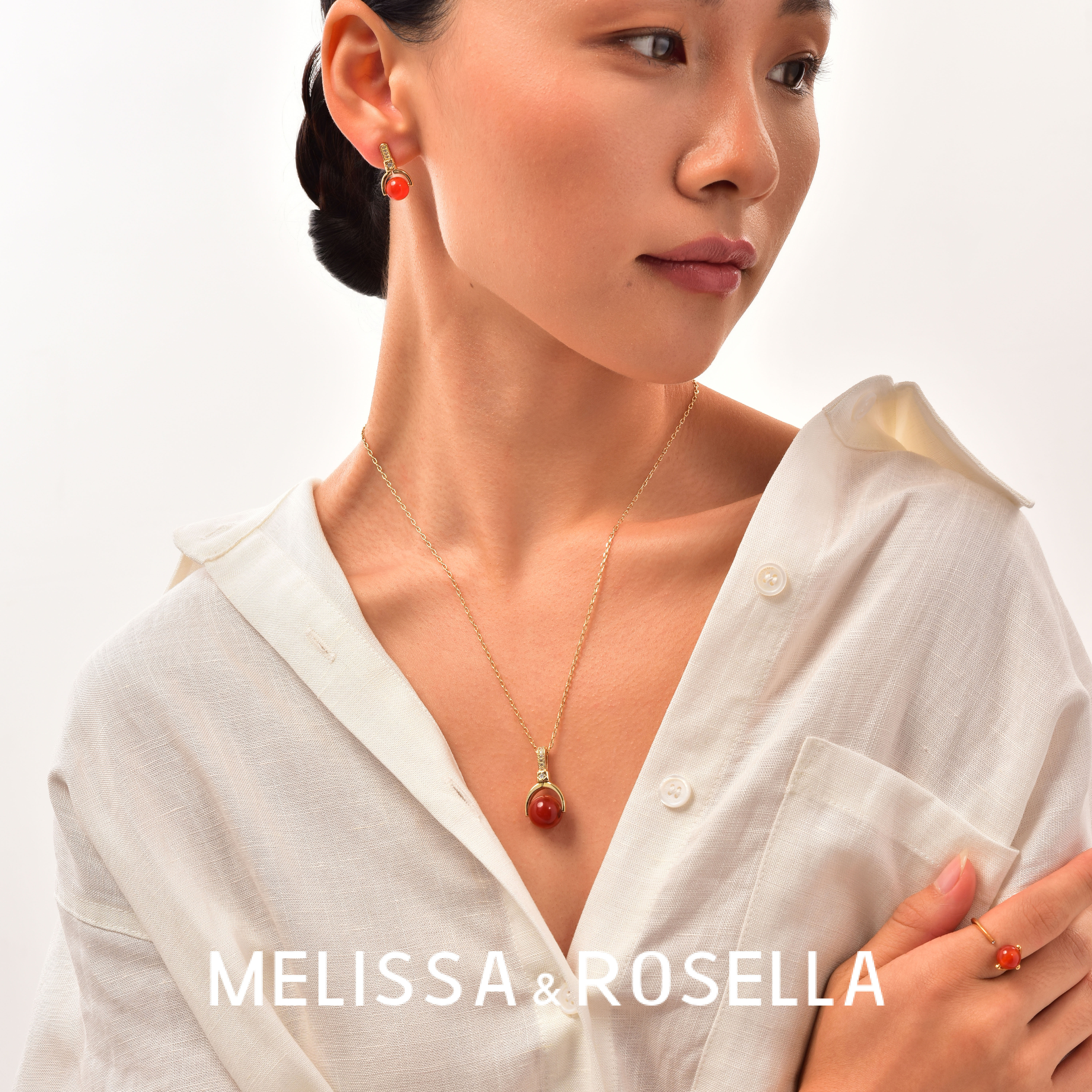 MELISSA&ROSELLA 天然虎眼石转动偏财紫水晶锁骨如愿宝石吊坠饰品
