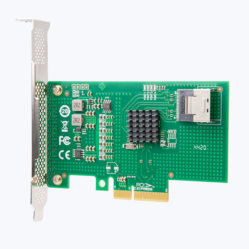 PCIE TO MINISAS EXPANSION 4-PORT SATA3 SSD ADAPTER CARD MECHANICAL DISK ENTERPRISE RAID ARRAY CARD