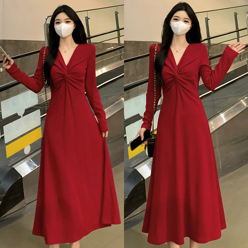 打底小黑裙赫本风胖mm垂感裙子