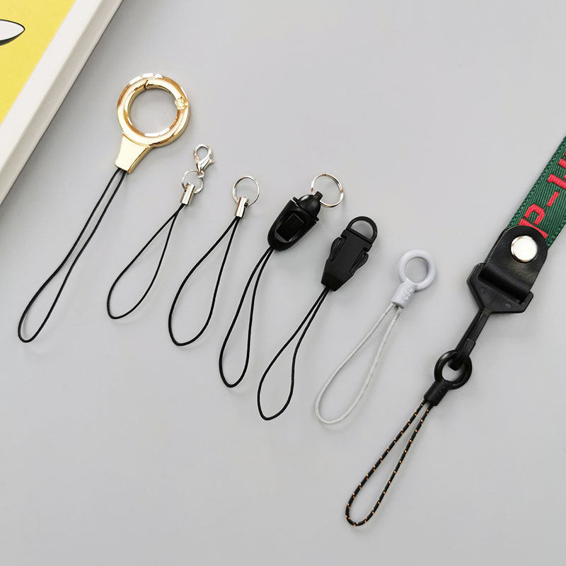 强塑圆圈加粗小绳头手机挂绳配件地雷扣飞机扣龙虾扣挂链短绳吊绳