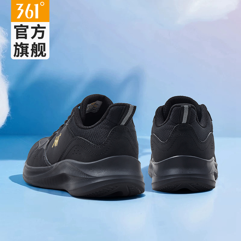 361防水跑步鞋男夏季皮面运动鞋男款361度官方正品男鞋休闲鞋子