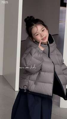 2025冬季90绒新款韩版中大童男童女童两面穿连帽羽绒服冲锋衣外套