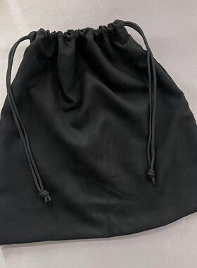 黑色麂皮绒收纳包化妆包束口袋布包包防潮防尘袋抽绳旅行箱内衣袋