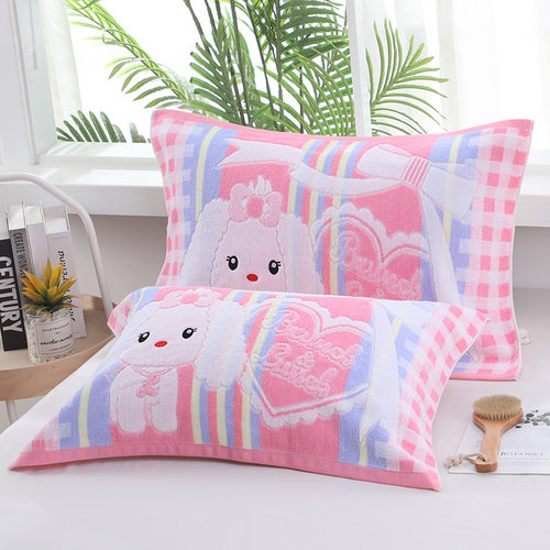 老式纯棉毛圈款枕头巾加厚款枕巾一只全棉柔软不掉毛学生单人四季