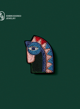 创意个性小马胸针小众设计感手工刺绣高档饰品别针高级感配饰徽章