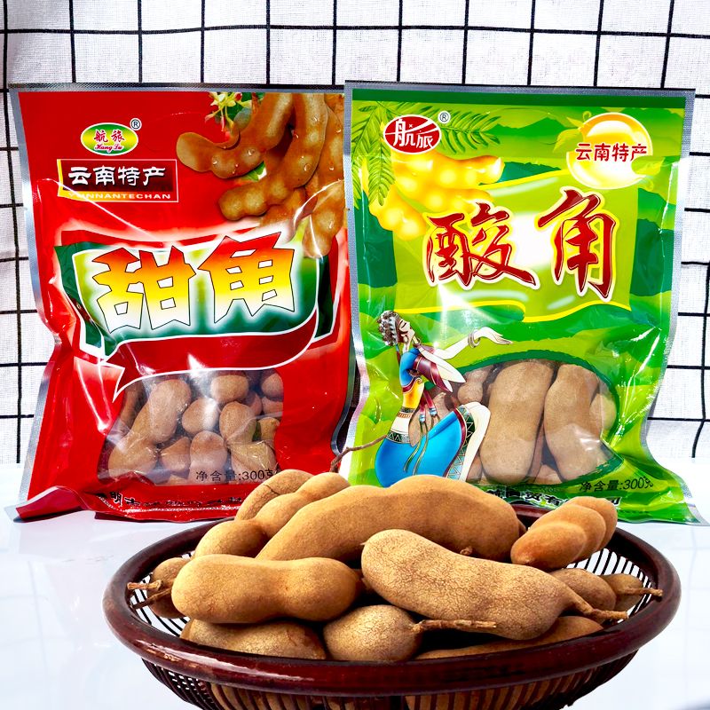 云南特产航旅甜角酸角300g袋装休闲零食酸甜角罗望子酸豆角果干