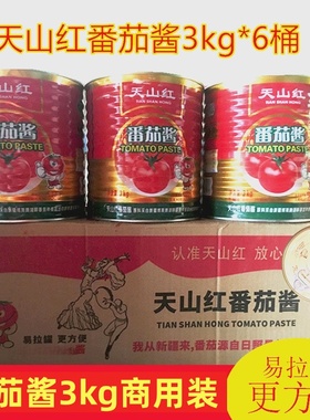 天山红番茄酱罐头3kg*6桶/整箱 3000g 新疆番茄酱商用中西餐商用