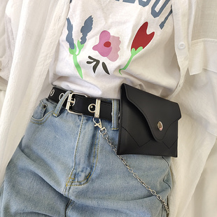 大包包式腰带女士朋克韩版全孔方扣头铁链百搭皮带装饰牛仔裤带潮