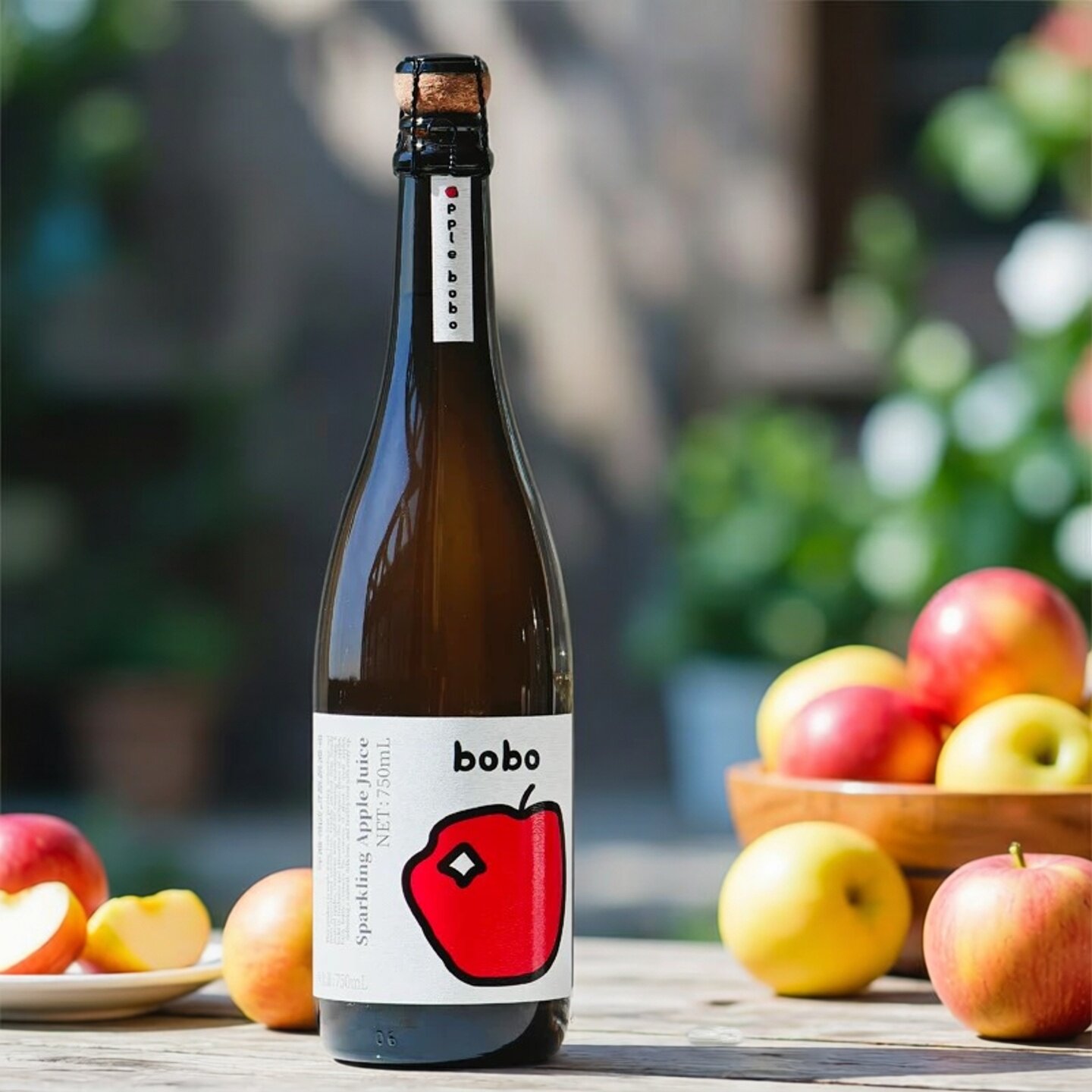 配料：苹果、二氧化碳，其他没了｜bobo啵啵无醇无酒精气泡苹果汁