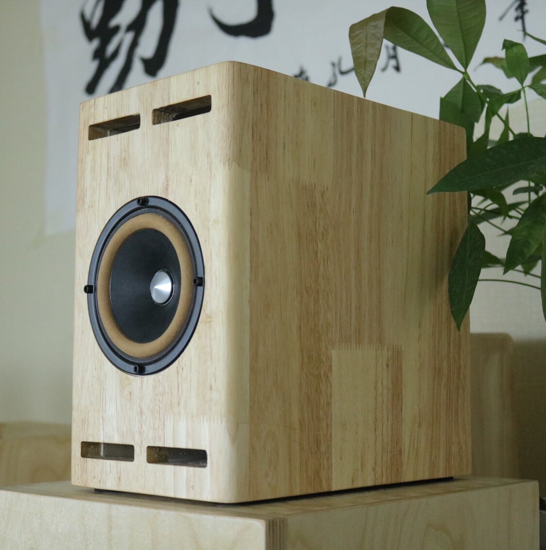 3寸4寸6.5寸迷宫音箱橡胶木实木