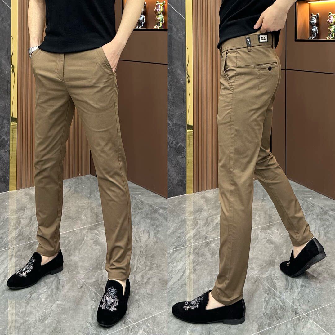 2026春秋新款商务修身休闲裤男欧货时尚直筒裤长裤简约百搭西装裤