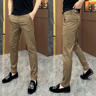 2026春秋新款商务修身休闲裤男欧货时尚直筒裤长裤简约百搭西装裤