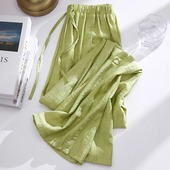 阔腿裤 高级垂感防晒休闲裤 女夏季 直筒拖地裤 新款 褶皱凉凉冰丝薄款