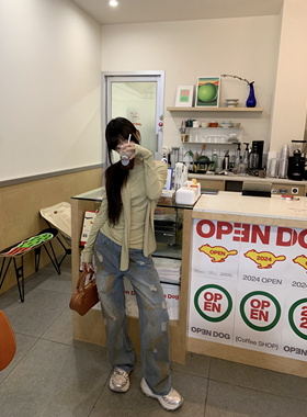 Teshop 泥染做旧脏染色洗水直筒newvintage 牛仔裤长裤