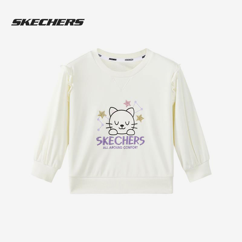 Skechers/斯凯奇正品2022女童运动休闲舒适卡通卫衣 L322G009