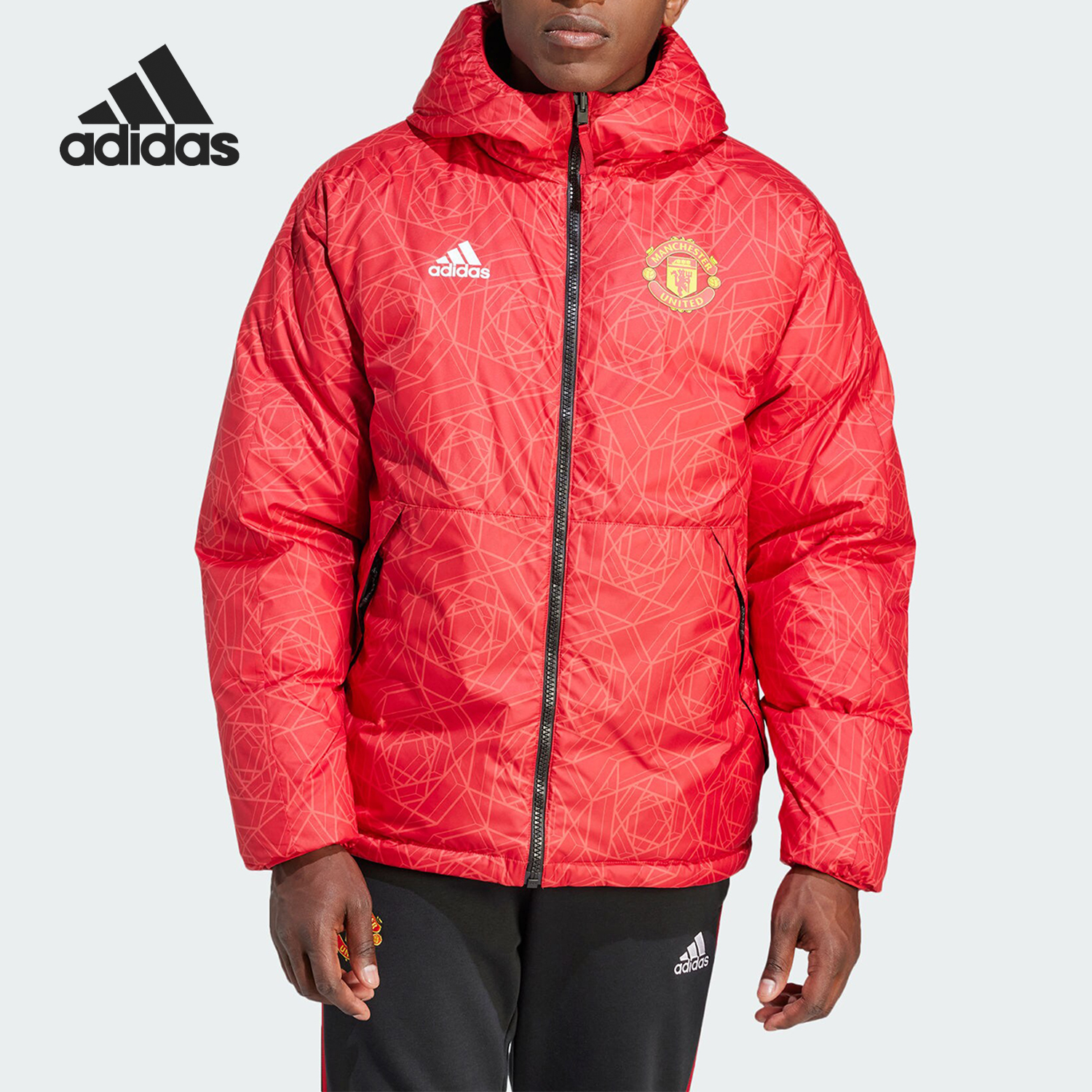Adidas/阿迪达斯正品新款男子曼联足球文化休闲运动羽绒服IA8522