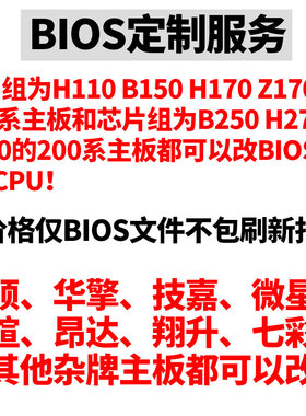 定制BIOS修改魔改H110H170B150Z170Z270B250H270i38100i584008500