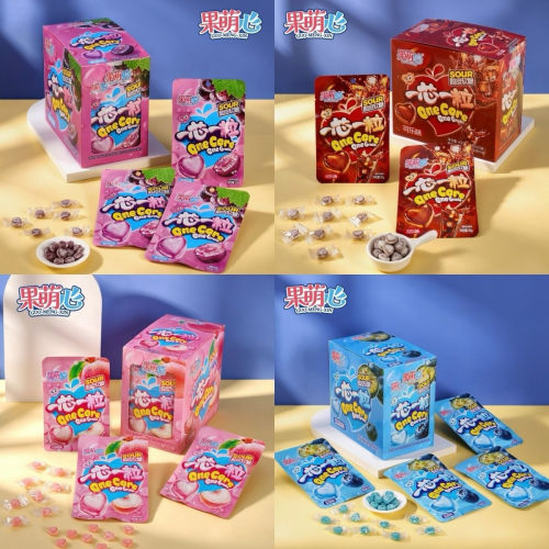 一芯一粒酸皮软糖儿童糖果酸甜美味果味糖聚会居家休闲追剧零食