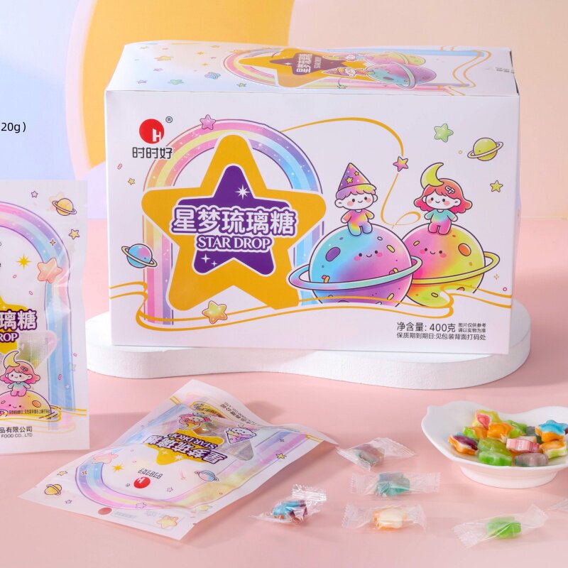星梦琉璃糖多彩水果风味糖果整盒批发高颜值独立包装解馋贝壳糖果