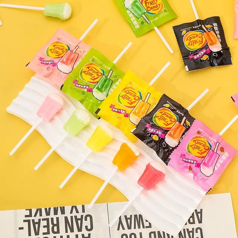 高颜值热带水果味干杯乐棒棒糖新款多口味圣诞节网红儿童糖果批发