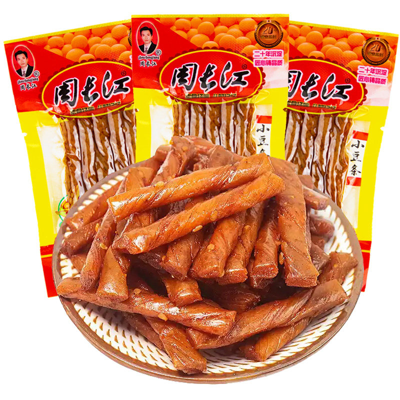 正品周长江小豆条12g小豆干辣条豆制品辣条美食小包装休闲小零食