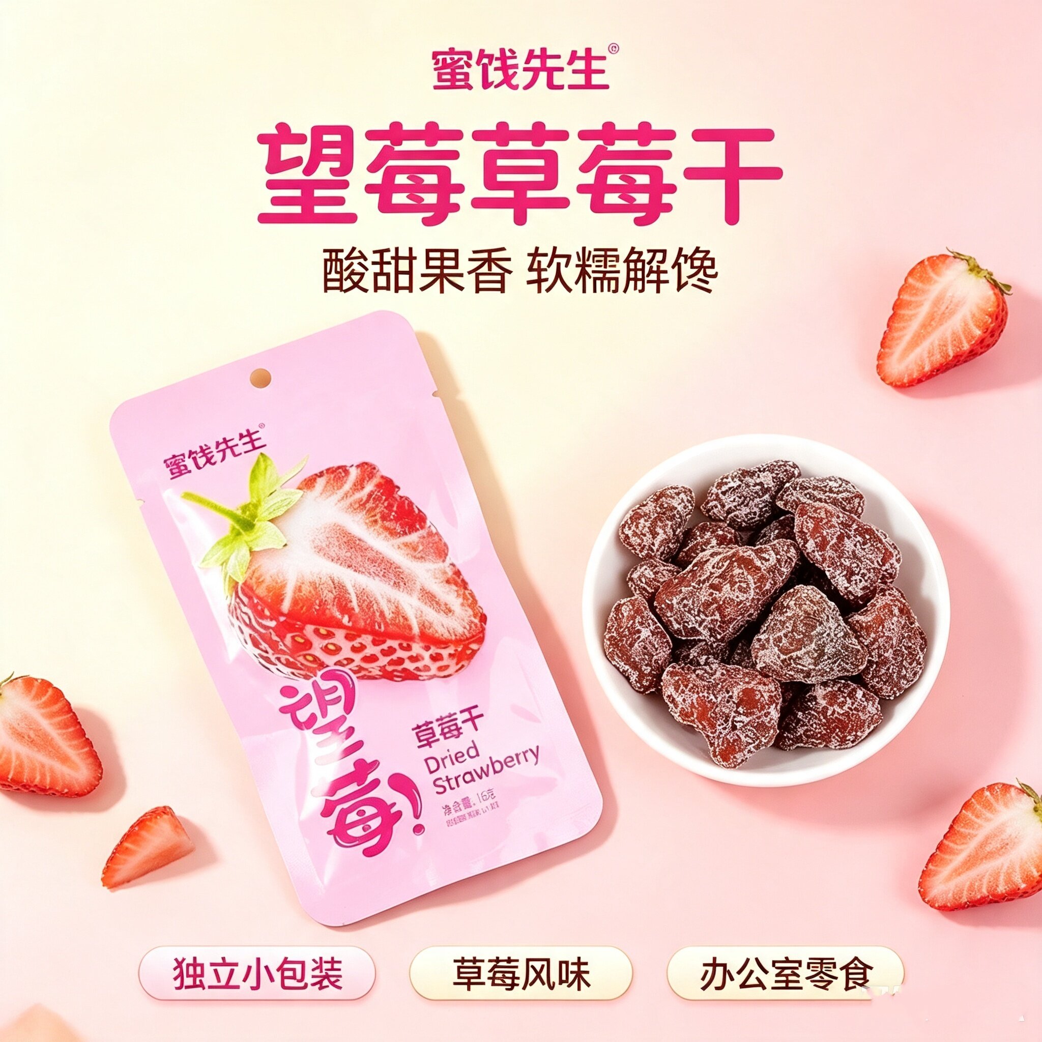 酸甜果脯干蜜饯休闲办公零食网红蜜饯先生多口味果干酸甜儿童零食