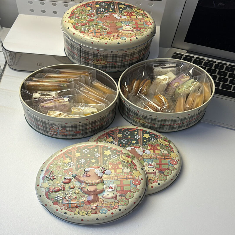小熊铁罐拉丝长条雪花酥网红零食品手工糕点心牛轧糖新年小礼物