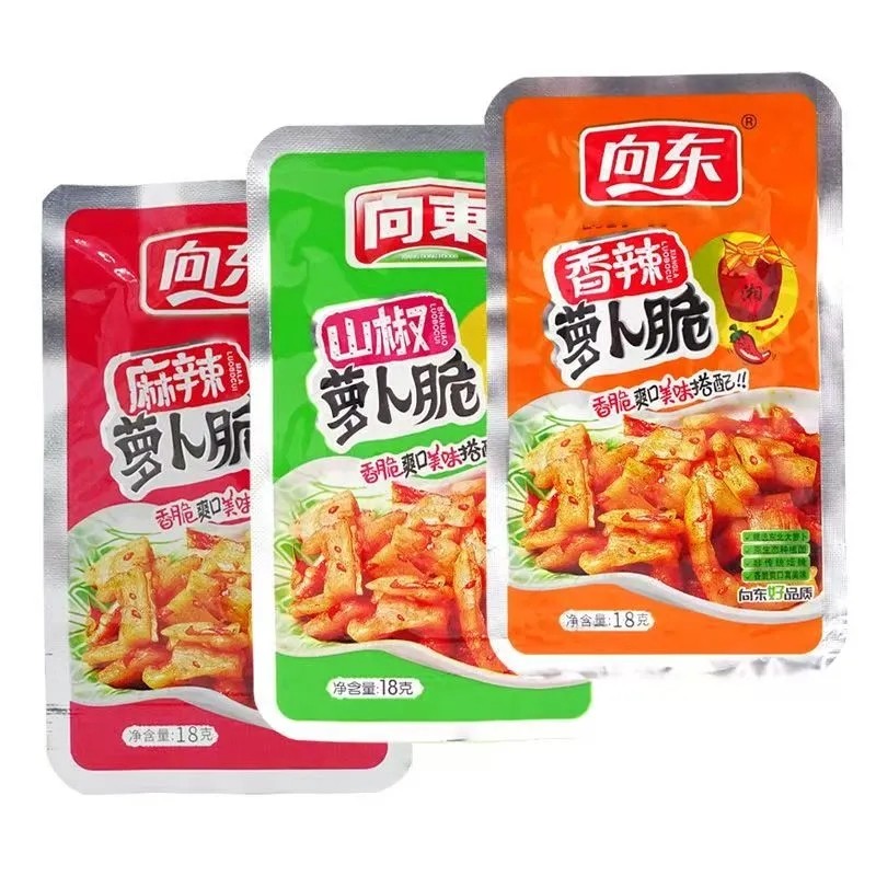 湖南向东山椒萝卜脆麻辣萝卜干条香辣下饭菜酱泡酸辣咸菜小包零食