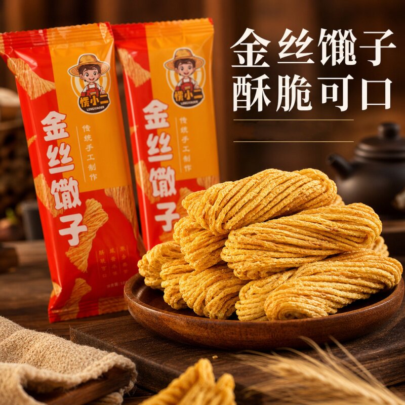 金丝馓子徐州特产手工散子油炸撒子酥脆独立包装怀旧校园解馋零食