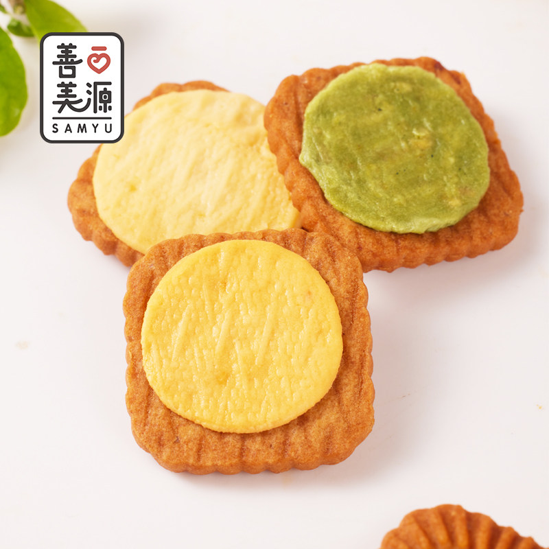 焦糖夹心饼干花生抹茶芝士味休闲解馋薄脆零食酥性饼干散装小包装