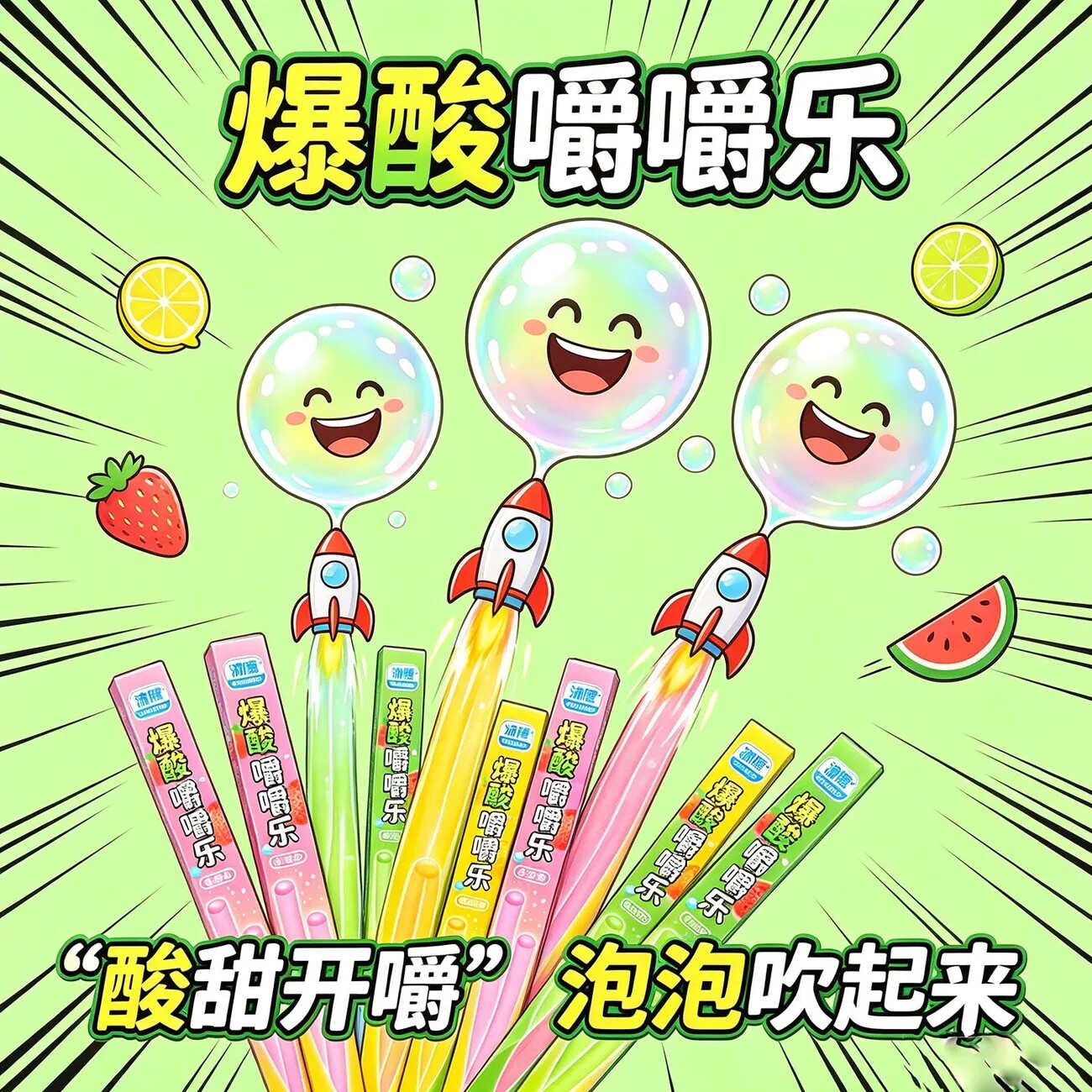 新品爆酸嚼嚼乐口香糖18g混合多口味独立装高颜值糖果解馋零食