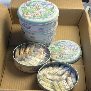 开学季圆形可爱罐罐雪花酥牛扎饼牛扎糖学生党中秋节伴手礼礼物